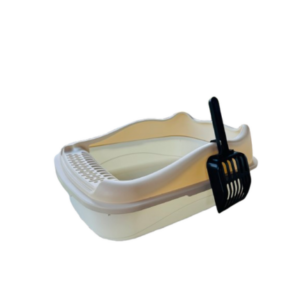 Открита котешка тоалетна с лопатка - бежов