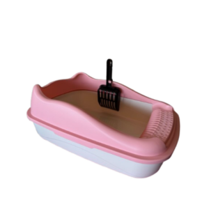 Открита котешка тоалетна с лопатка - розов